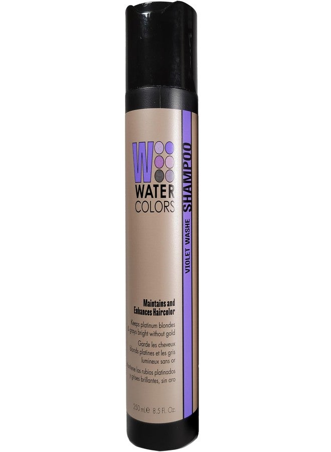 Watercolors by Tressa 3-in-1 Color Depositing Shampoo, Semi Permanent Hair Color, Hair Dye Shampoo for Curly, Dry, and Normal Hair, 8 fl oz - VIOLET WASHE - Image 1